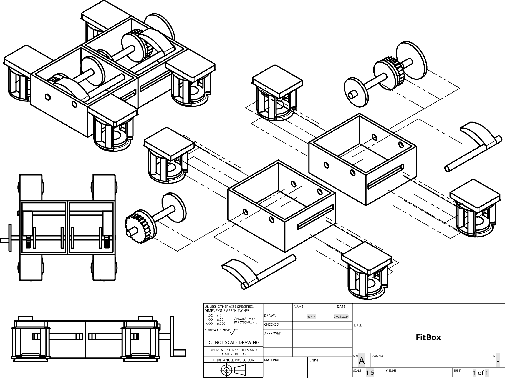 FitBox exploded assembly drawing